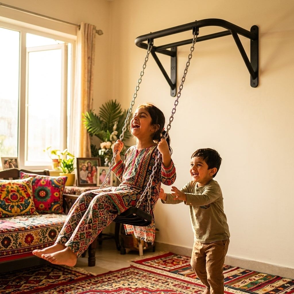 Indoor Kids Home Swing | Wall Mounted | Strong Chain | By Abeera  Collection